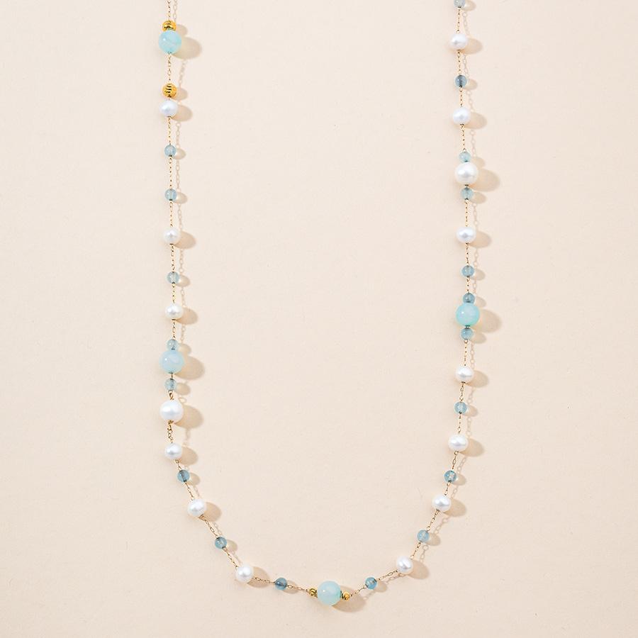 Aquamarine and Pearl Necklace – Dina Mackney Designs